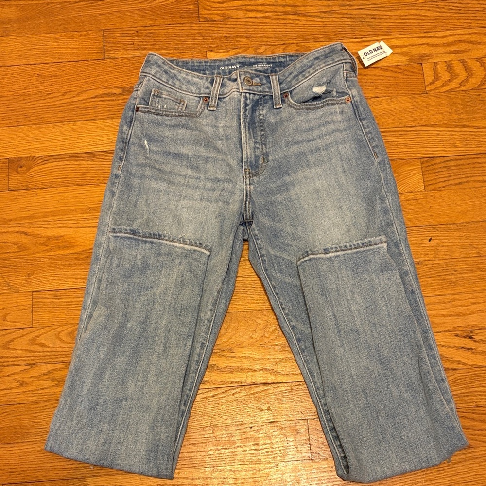 Old Navy Women's Straight Leg Jeans - Light Blue🩵